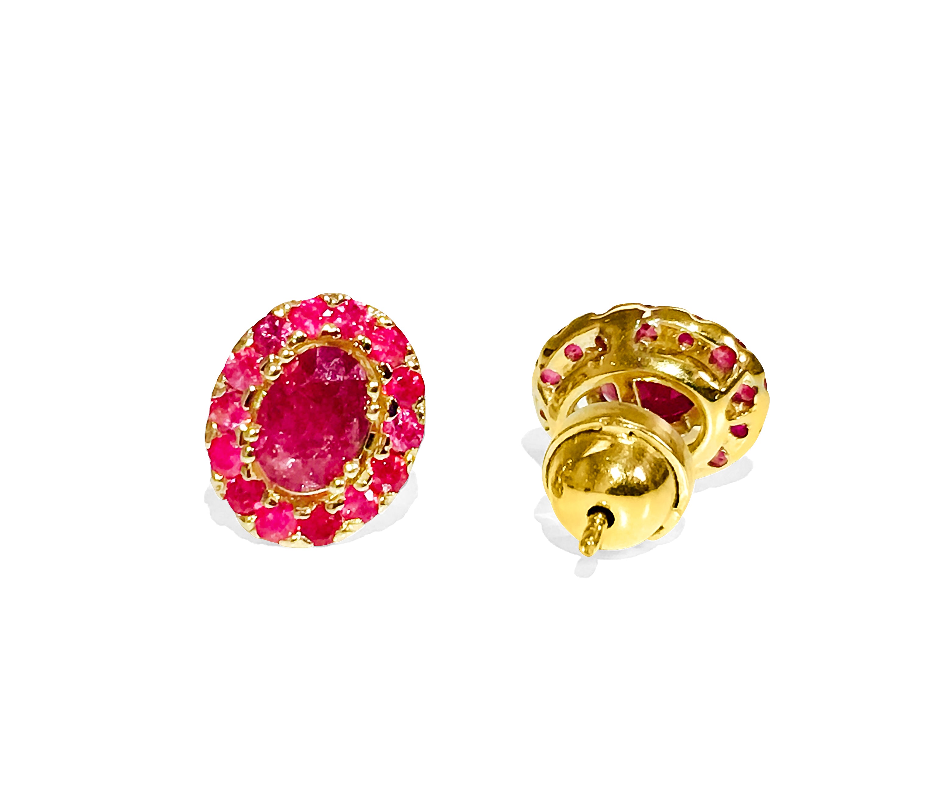 14K Yellow Gold, 3.12 CT Natural Ruby Studs / Earrings - Prince The Jeweler 14k-yellow-gold-3-12-ct-natural-ruby-studs-earrings, Earrings