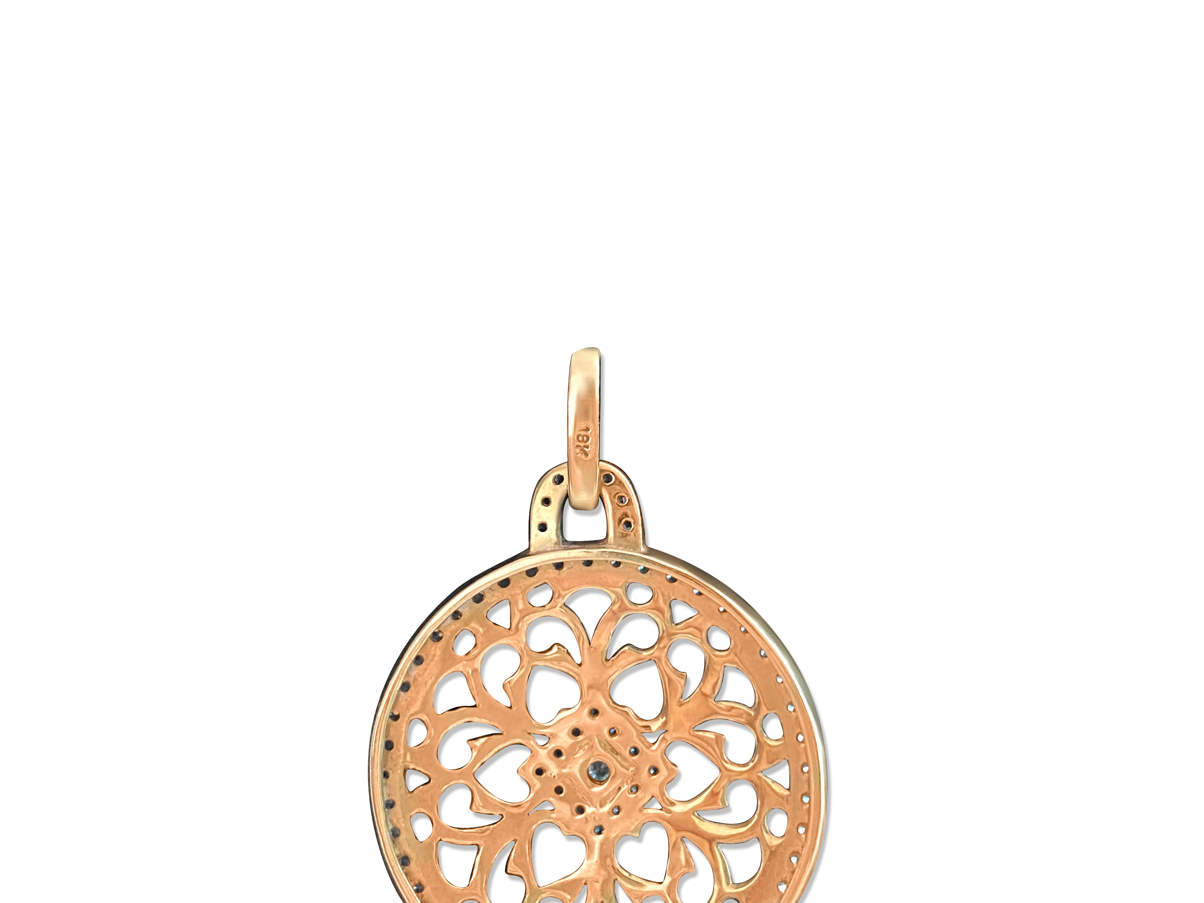 Two Tone Italian 18k Yellow Gold & Diamond Pendant - Prince The Jeweler two-tone-italian-18k-yellow-gold-diamond-pendant, Necklaces & Pendants