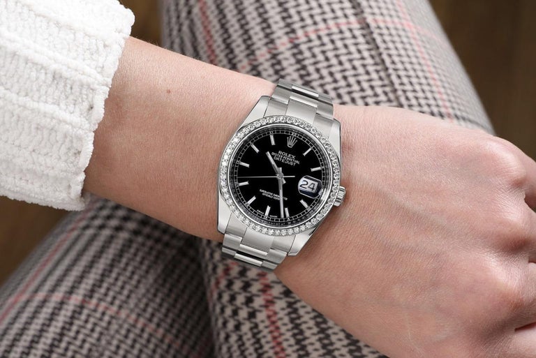 Rolex Datejust 116200 Diamond Bezel Watch with Card Unisex Watch